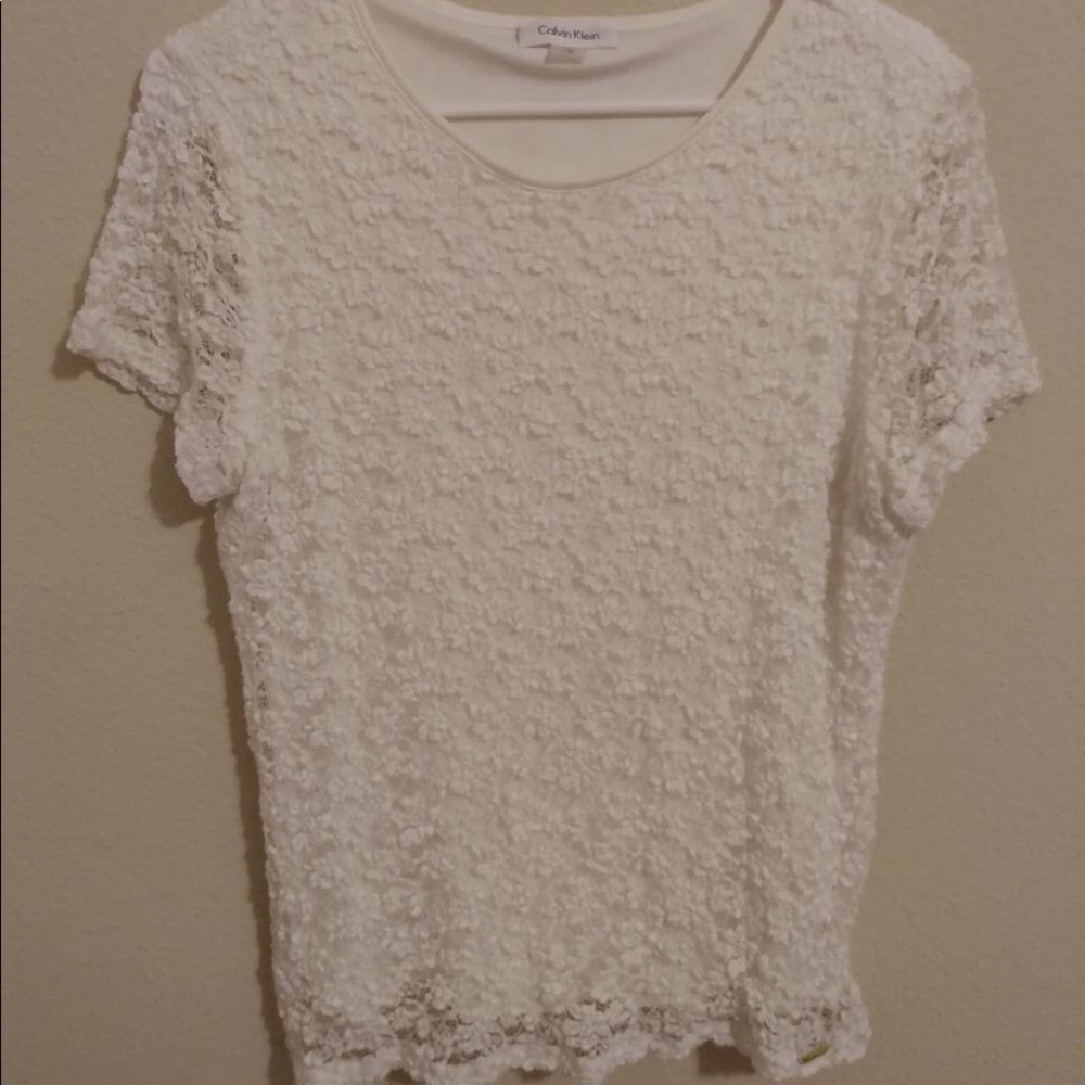 Calvin Klein White Lace Top